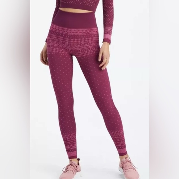 Fabletics Fair Isle Holly Seamless Long Sleeve Top High Waist Legging LARGE NWT - Picture 2 of 14